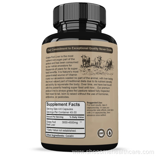 Grass Fed Promotes healthy heart Beef Liver Capsules
